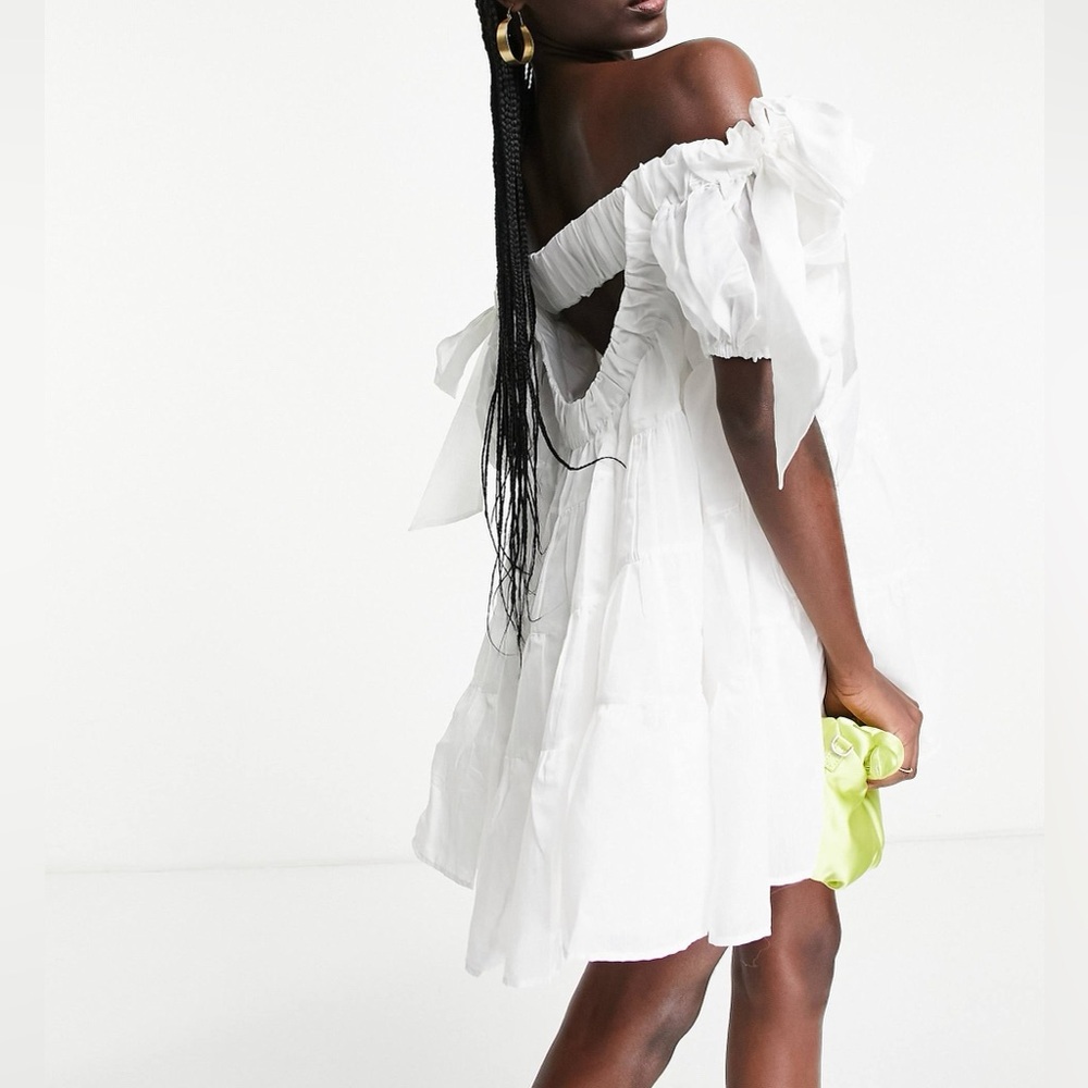 ASOS White Off The Shoulder Dress